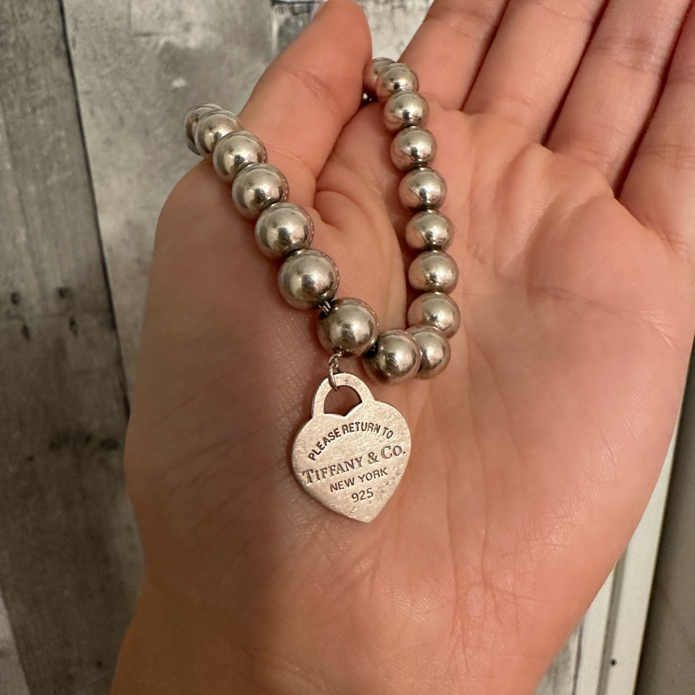 TIFFANCY & CO Please Return to Padlock & 8mm ball bracelet